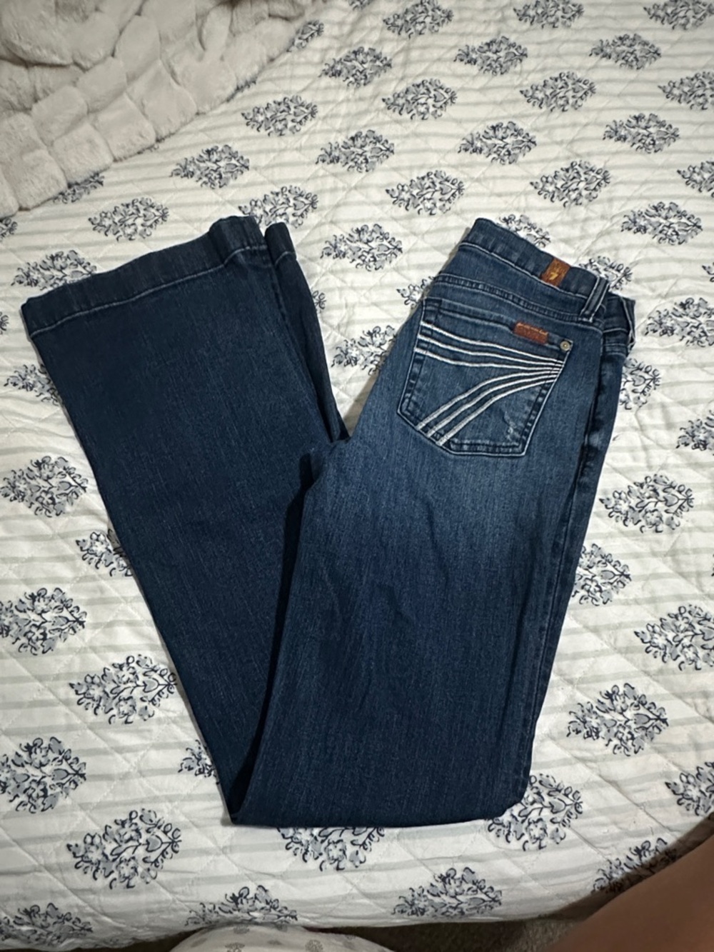 7 For All Mankind Dark Blue Bootcut Jeans